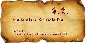 Herkovics Krisztofer névjegykártya